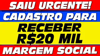 SAIU SURPRESA: APROVADA + LIBERADA MARGEM SOCIAL -R$20 MIL para TODOS do INSS + CADASTRO PRA RECEBER