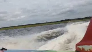 Full Throttle take off in 700 HP Cigarette Boat