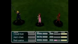 FFVII Level 99 Aeris does 9999 damage with normal attack