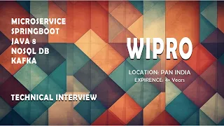 SELECTED? | WIPRO | Java microservice spring boot real time interview | Real time interview