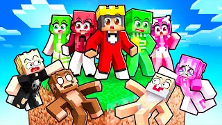 10 Friends On ONE BLOCK In Minecraft!