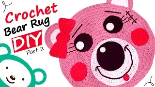 DIY Crochet Teddy Bear Rug with a T-Shirt yarn [ Part 2- Bear Rug Details ] How To