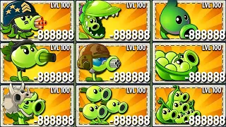 Tournament 20 PEASHOOTER & MINT Plants Battlez - Who Will Win - PvZ2 Plant vs Plant