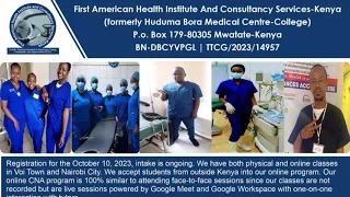 AFFORDABLE AND INTERNATIONALLY ACKNOWLEDGED CNA/NURSE AIDE TRAINING SCHOOL IN KENYA.