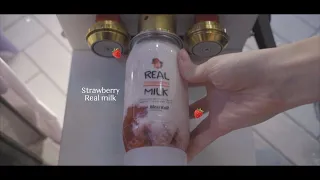 🍓very very STRAWBERRY | Real Milk bottle | cafe vlog | zoe