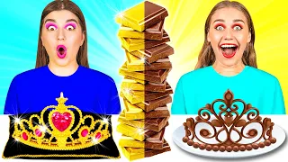 Reto de Chocolate Comida Rica vs Pobre #3 | Guerra de chicas con chocolate de DaRaDa Challenge