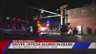 St. Louis driver and a police officer injured in crash