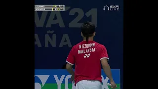 Spectacular double save from Nur Izzuddin #Huelva #badmintonlover #Badminton #worldchampionship #bwf