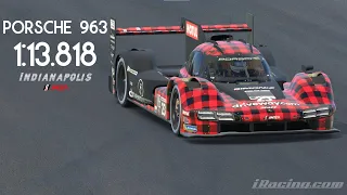 iRacing: Indianapolis Porsche 963 GTP Quali Lap (1:13.818)