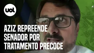 Aziz chama atenção de senador que disse tomar medicamentos sem eficácia para covid-19