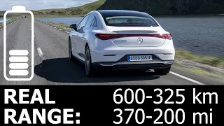 Mercedes EQE 350+ highway city energy power consumption economy range mpkWh kWh/100 km Wh/mi tested