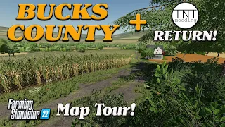 “BUCKS COUNTY, PA” FS22 MAP TOUR! | NEW MOD MAP! | Farming Simulator 22 (Review) PS5.