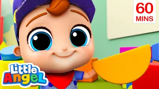 Construction Fun: Learning Shapes with Baby John | Little Angel | Moonbug Kids - Cartoons & Toys