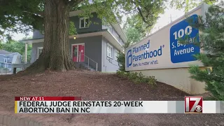 Federal judge reinstates NC 20-week abortion ban