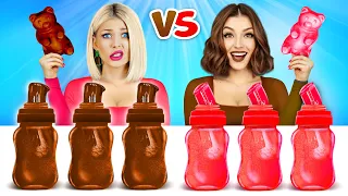 Honiggelee-Schokolade vs Echtes Essen Challenge! Essensmomente & Mukbang von RATATA COOL