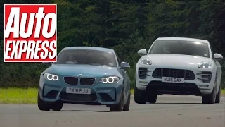 BMW M2 vs Porsche Macan Turbo: odd couple fight it out on track