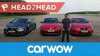 VW Golf GTI Clubsport vs Seat Leon Cupra 290 vs Honda Civic Type R DRAG RACE | Head2Head