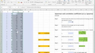 Excel - Spearman rho (rank correlation) including significance (p-value)