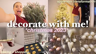 DECORATING MY CHRISTMAS TREE + APARTMENT | getting in the christmas spirit, baking, & shopping!!