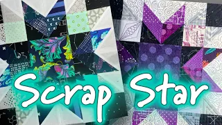 Scrap Star Block!  Let's Make a 12" Scrap-friendly Block with the Blueberry Pie Star