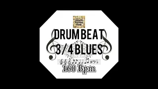 Blues Drum Beat l Metronome l Tempo 3/4 160 Bpm