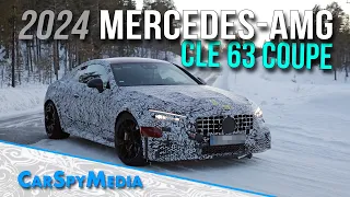 2024 Mercedes-AMG CLE 63 Coupé Prototype Spied Drifting In Cold Weather Conditions On Frozen Lake