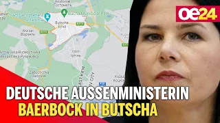 Deutsche Aussenministerin Baerbock in Butscha