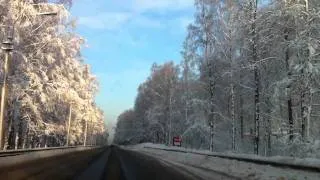 Дорога в Зеленогорск зимой