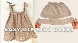 No Pattern! | Easy and Fast way to make Kids Dress | 6-12 mos