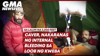 Sa lalim na 3,000 feet, caver nakaranas ng internal bleeding | GMA News Feed