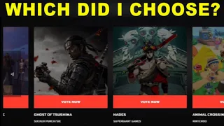 My 2020 Game of The Year Video Game Award Vote [2020 GOTY]