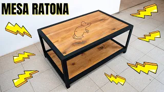 Mesa Ratona - Perfil ángulo y madera de Cedro