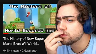 Mizkif Reacts to The History of New Super Mario Bros Wii World Records [5/20/22]