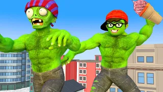 Scary teacher 3D NickHulk vs Giant zombie the best troll Get ice cream Tani Funny animation