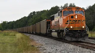 BNSF SD70MACe 9749 leads CN C73191 at Junction City, IL