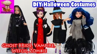 DIY Halloween Costumes Descendants Mal Evie Ghost Bride Zombie Witch Disney