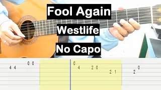 Fool Again Guitar Tutorial No Capo (Westlife) Melody Guitar Tab Guitar Lessons for Beginners