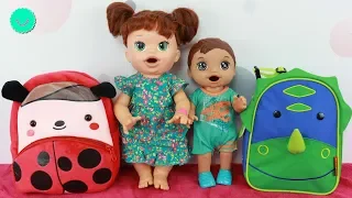 Nuevas Mochilas para SARA y LUKE Baby Alive se van de excursión