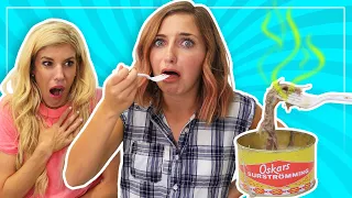 World's Stinkiest Fish Challenge - Eating Surstromming with Rebecca Zamolo