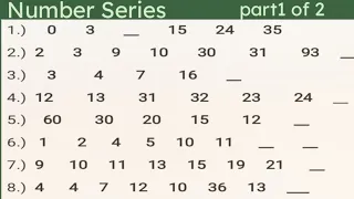 Number Series for Civil Service Exam and College Entrance Test | Number Sequence Part1 of 2