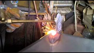 Oxy-acetylene welding - steel grill 1