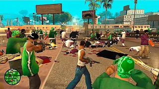 a MAIOR GU3RRA DE GANGUES do GTA SA - 100 BALLAS vs 100 GROVE