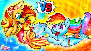 MY LITTLE PONY Hot vs Cold Mermaid Challenge Rainbow Dash And Sunset Shimmer | Annie Korea