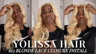 No Toning! Pre Cut Wig Glueless Install Using 613 Barbie Blonde Hair ft:YolissaHair&MELTS By Mini