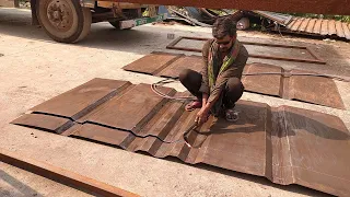 Truck container back door making | truck body building | Indian truck