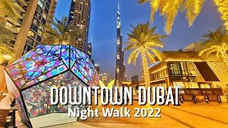 Downtown Dubai Night Walk 2022【4K HDR】| Dubai UAE 🇦🇪