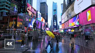 RAINY Walk in NEW YORK ☔ Rain in Manhattan, Times Square, Grand Central Terminal NYC
