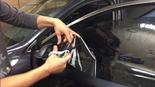 How to Hand Cut window tint film on a car suv truck side door windows