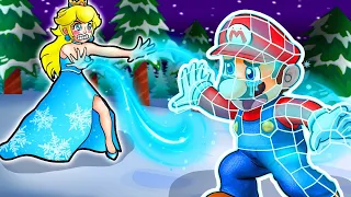 Peach Turns Into Ice Queen! Peach's Secret Weapon - Sad Story - Super Mario Bros Animation