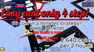 How to get coins fast in 3 mins! (updated version) | toilet tower defense | roblox